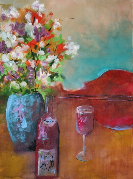 Click here to view Vase, Violin and Vino After Picasso by Calvin deRuyter