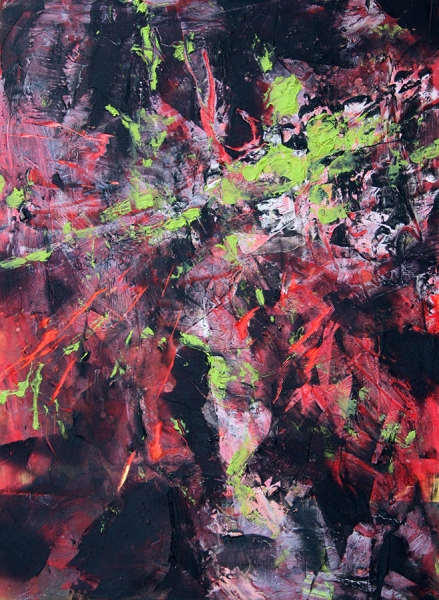 Composition in Red and Lime by Calvin deRuyter