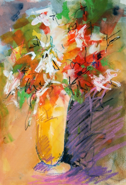 Click here to view Flowers in Yellow Vase by Calvin deRuyter