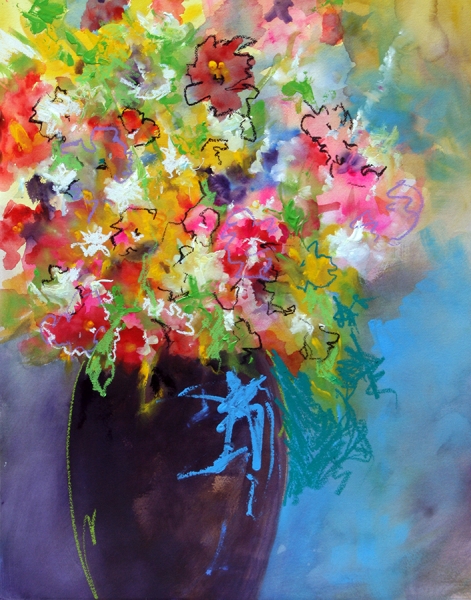 Click here to view Bouquet in Purple Vase by Calvin deRuyter