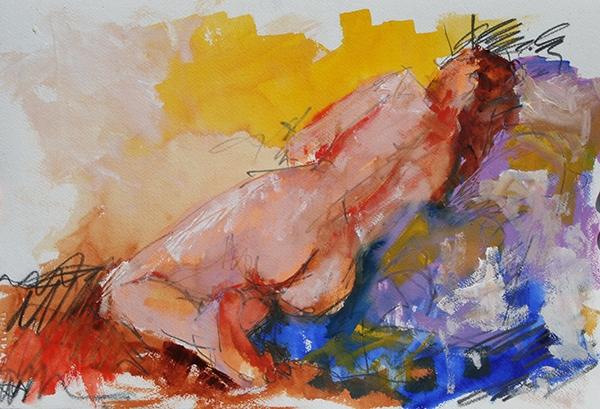 Click here to view Nude on Blue by Calvin deRuyter